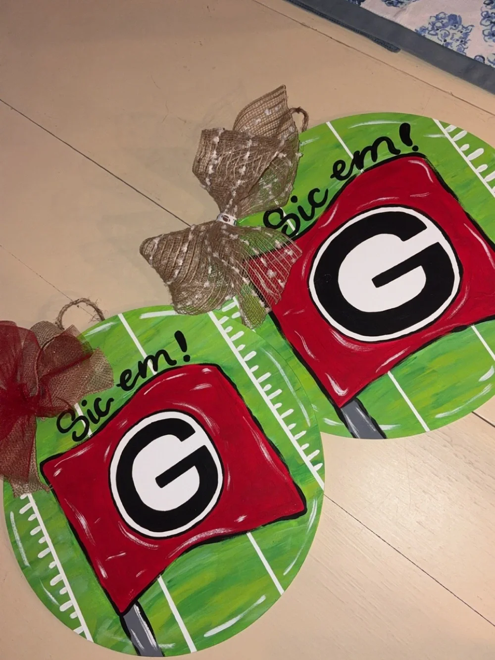 University of Georgia Football Door Hanger - Home Holiday Decor